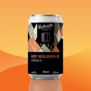 5 of our Favourite Burns Night Craft Beer and Food Pairings. Photograph of a can of Hey Neighbour beer on an orange background